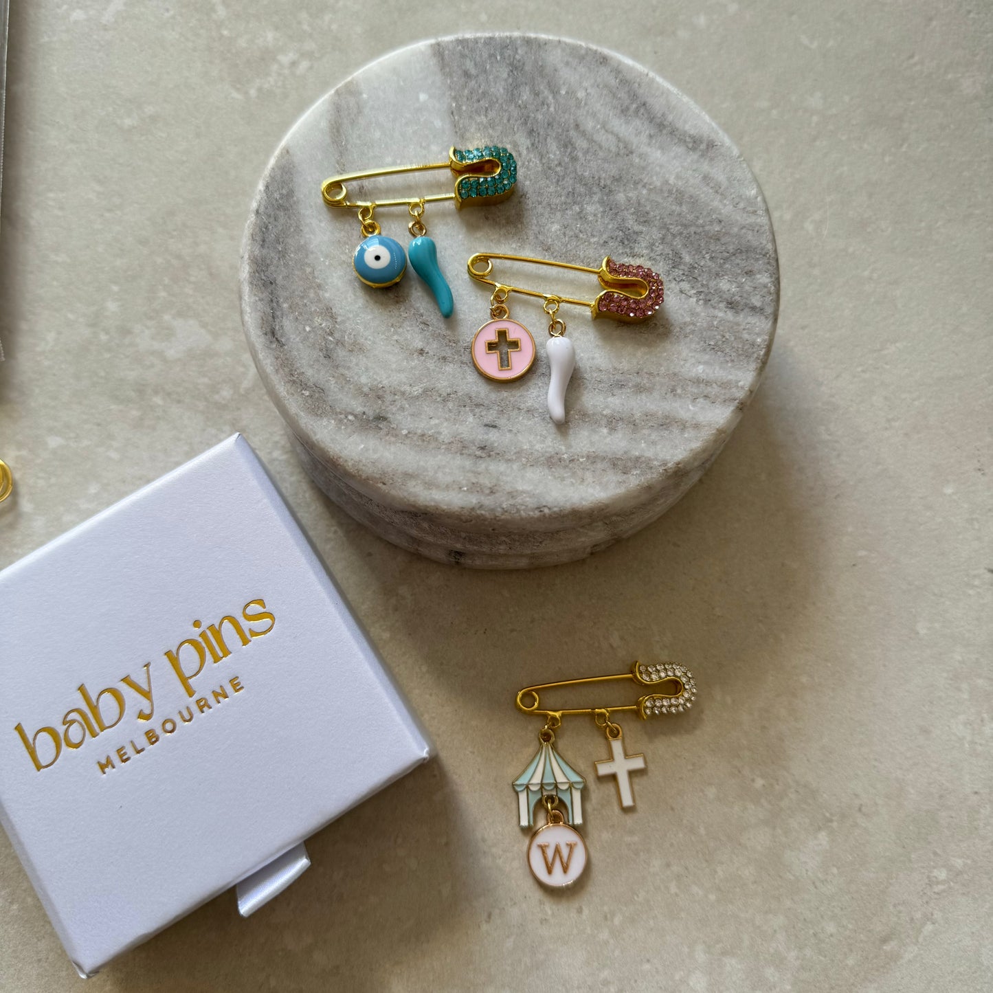 2 Charm Lux Pin (Including Charms) Coloured