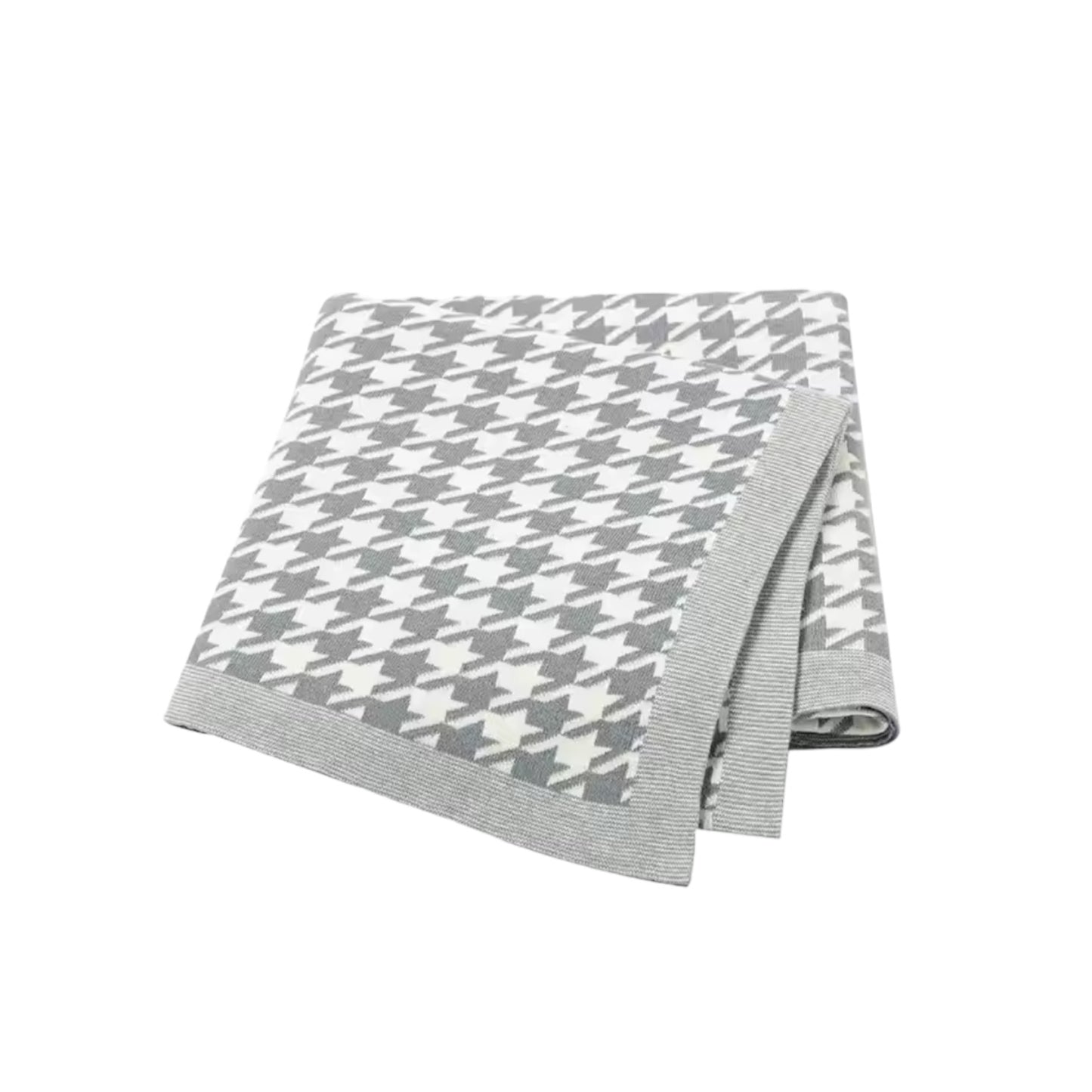 Baby Blanket - Grey Houndstooth