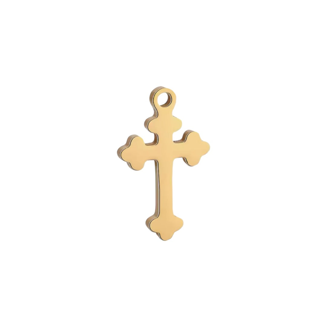 Gold Orthodox Cross Charm