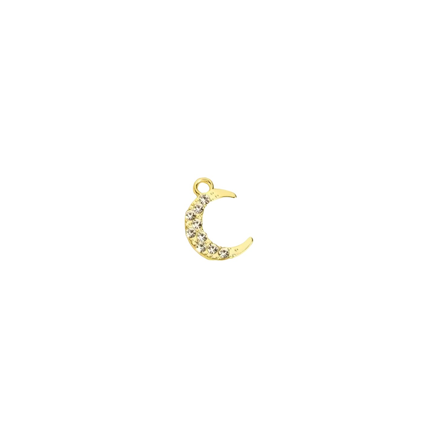 Gold Sparkly Moon Charm