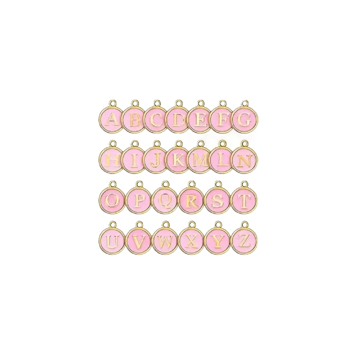 Letter Round Pink Charm