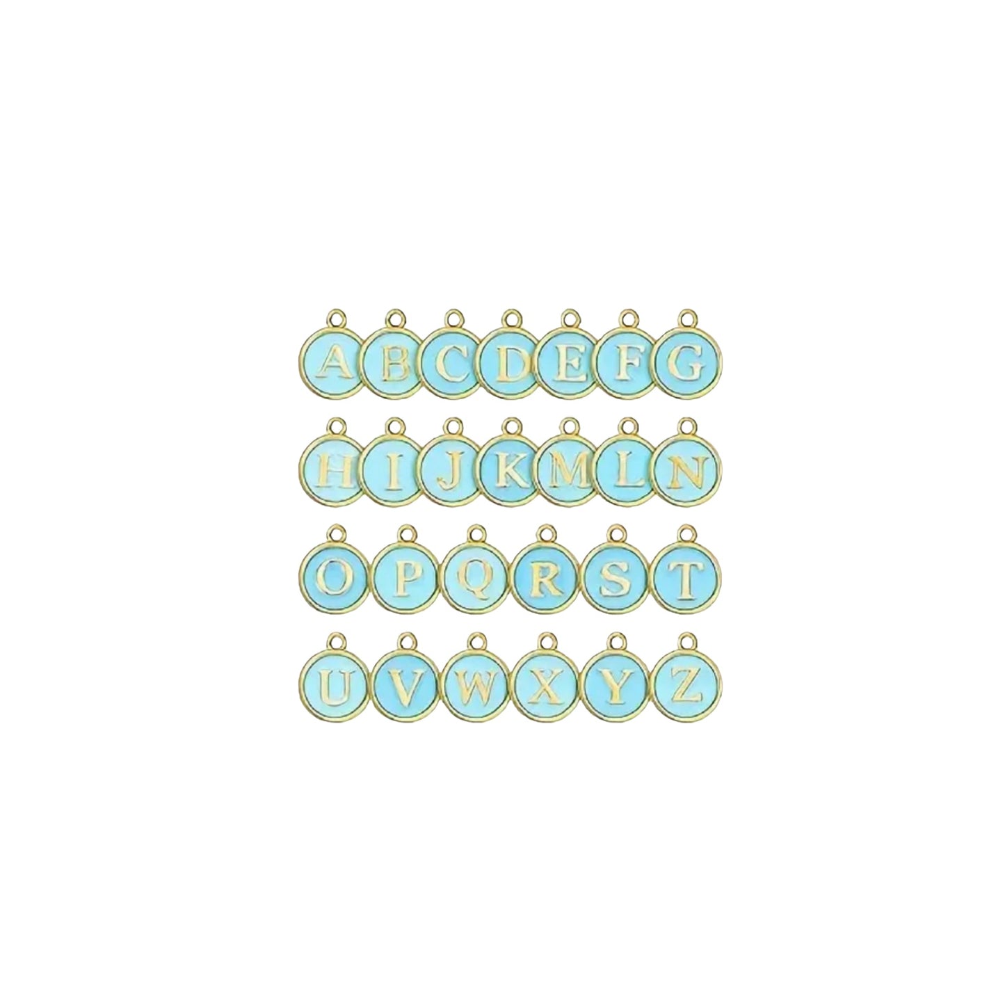 Letter Round Blue Charm